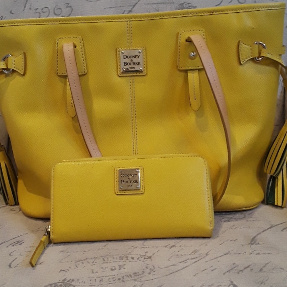 Yellow dooney and bourke  large tote.
